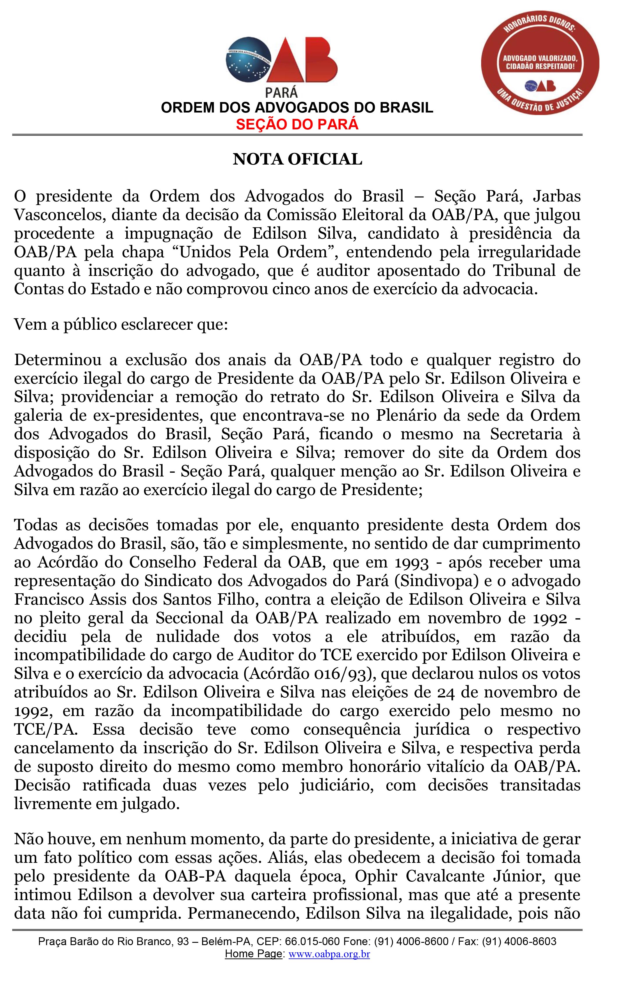 NOTA OFICIAL- EDILSON SILVA-1