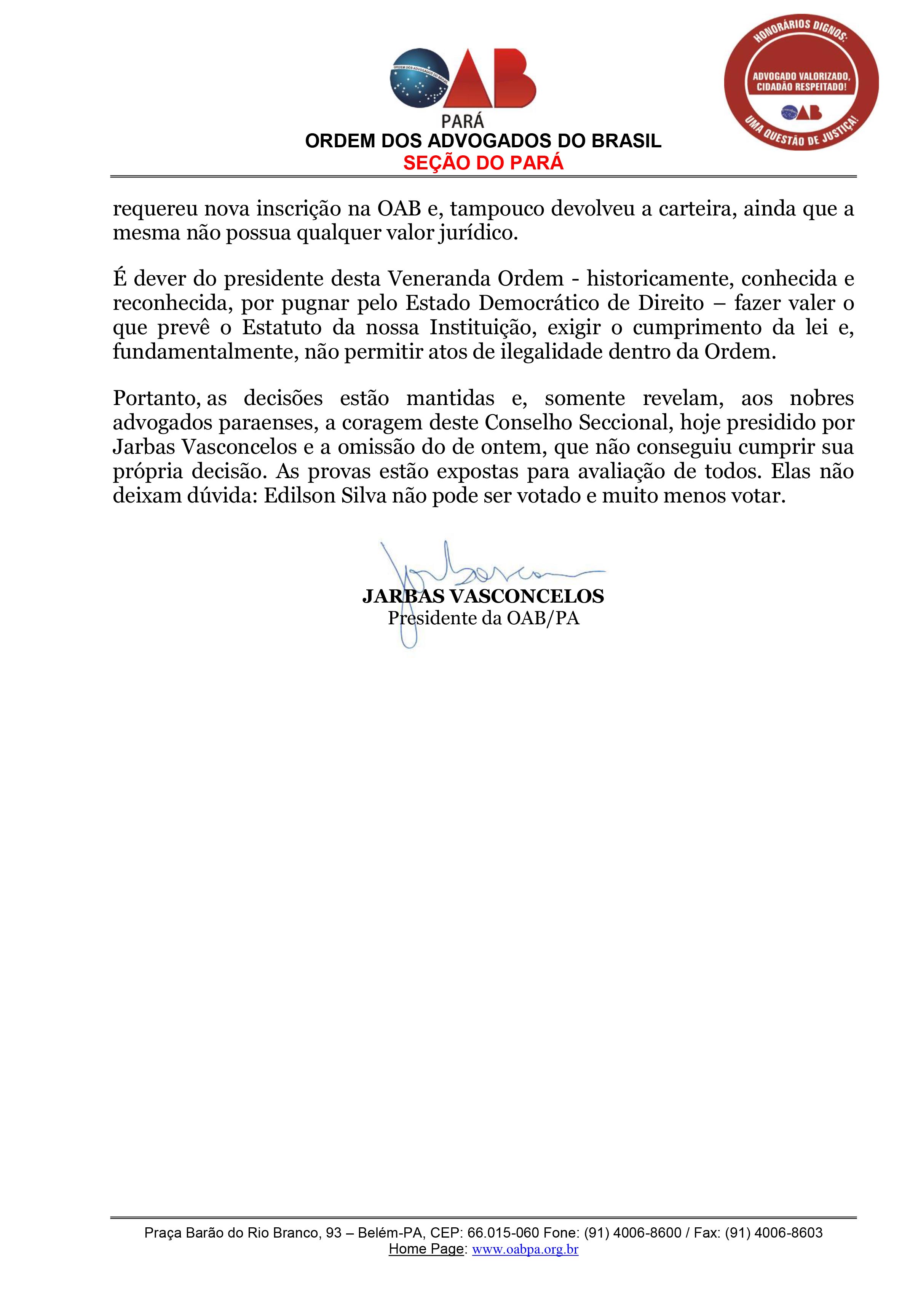 NOTA OFICIAL- EDILSON SILVA-2